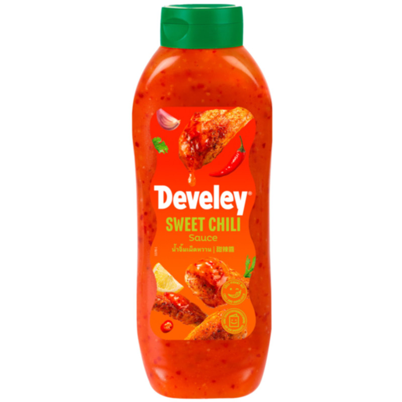 Develey Sweet Chili Sauce 875 ml süß pikante Würzsauce ideal zu Fingerfood Grill und Asia Gerichten